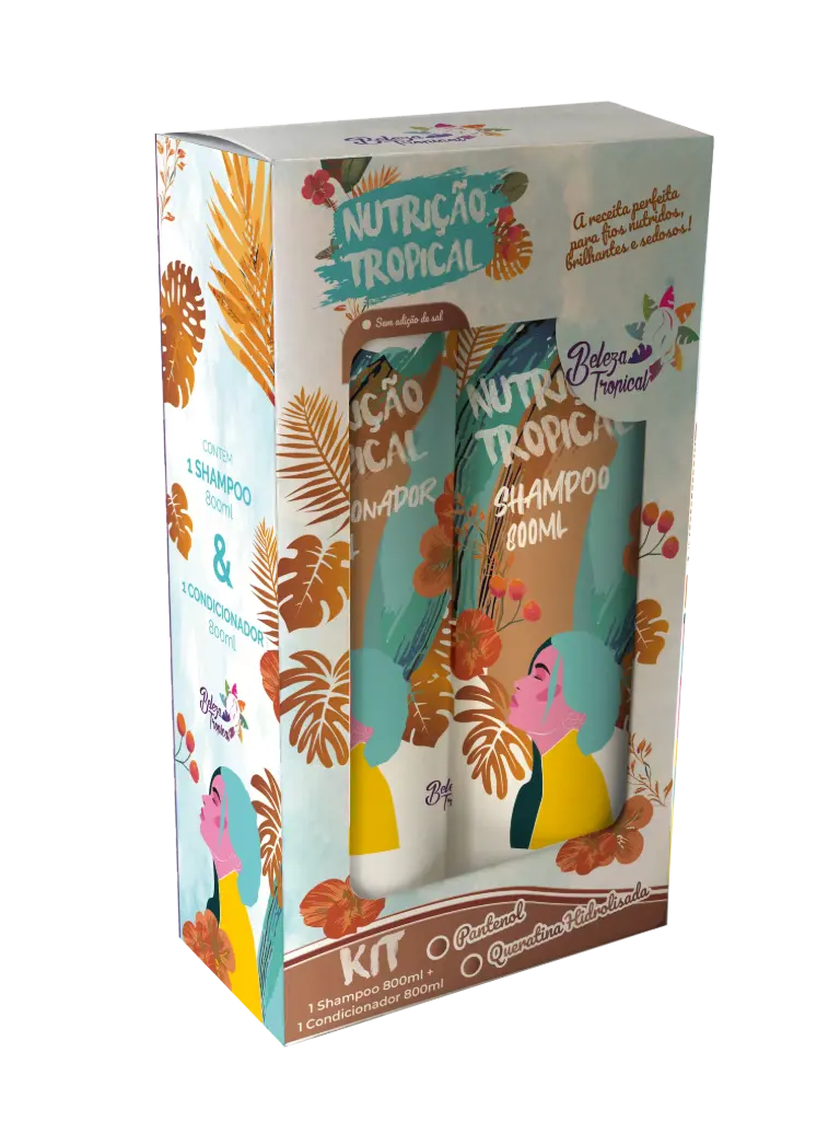 [5938067] Kit Shampoo e Condicionador Beleza Tropical 800 ml - Hidratação Tropical
