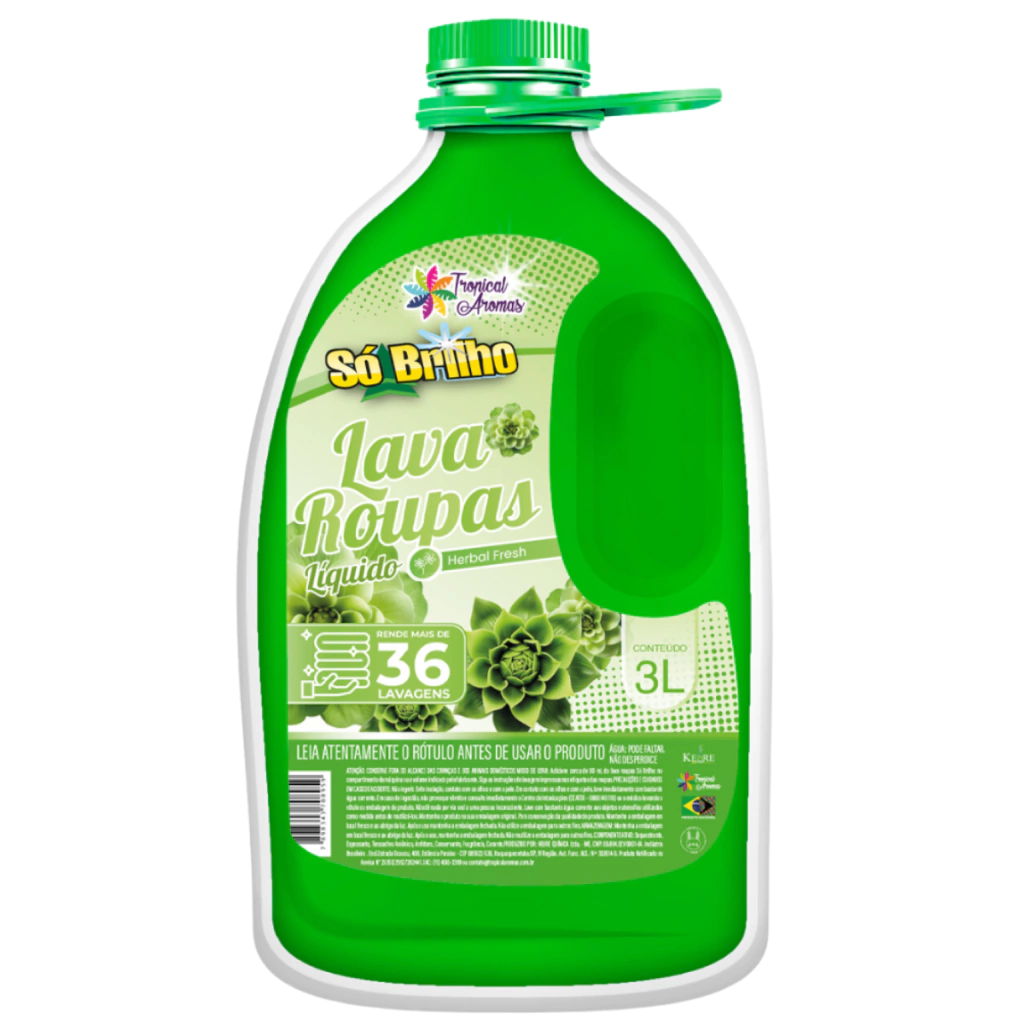 [5938841] Lava Roupas Liquido 3 Lts Tropical Aromas  - Herbal Fresh